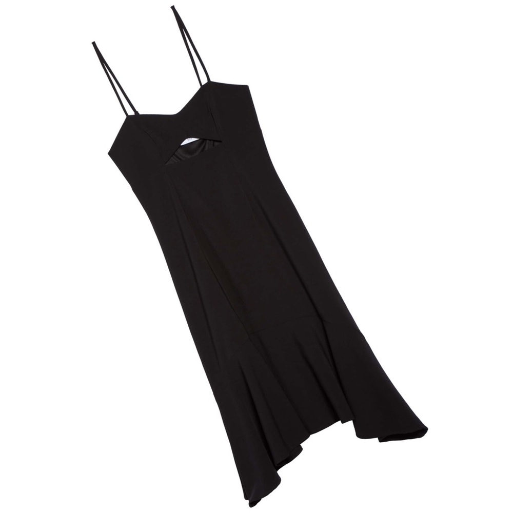 new NSR ♥︎ Ruffle Midi Open Midriff Cutout Dress ♥︎ Black ♥︎ Size Medium - Picture 8 of 11